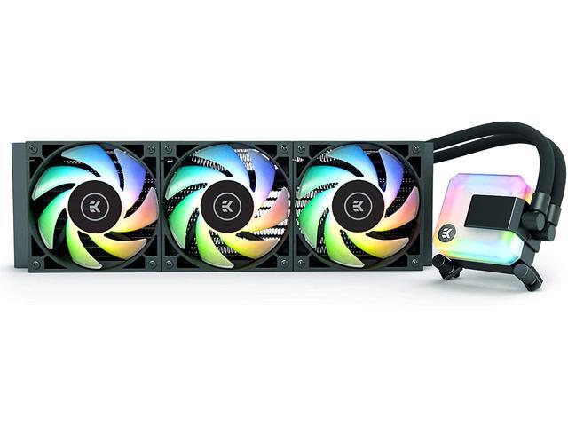 Open Box - EK 360mm AIO D-RGB All-in-One Liquid CPU Cooler with EK-Vardar High-Performance PMW Fans, Water Cooling Computer Parts, 120mm Fan, Intel...