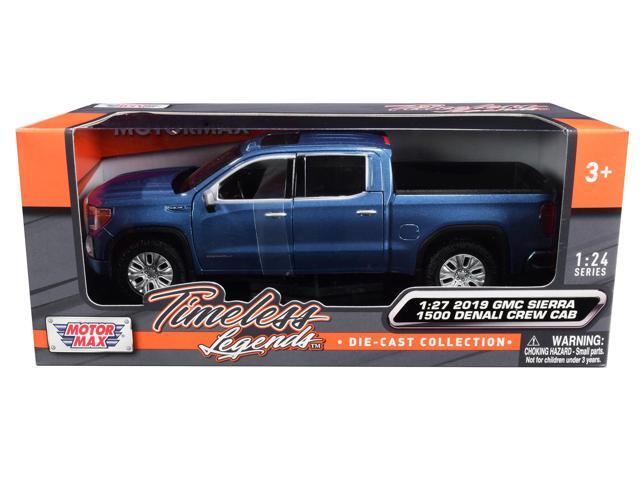 2019 GMC Sierra 1500 Denali Crew Cab Pickup Truck Blue Metallic 1/24-1/27 Diecast Model Car by Motormax