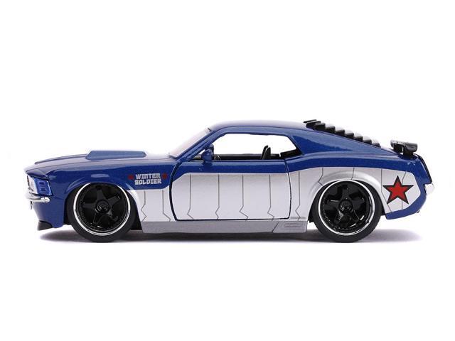 1970 Ford Mustang Boss Blue Metallic & Silver 'Winter Soldier' 'Avengers' 'Marvel' Series 1/32 Diecast Model Car by Jada
