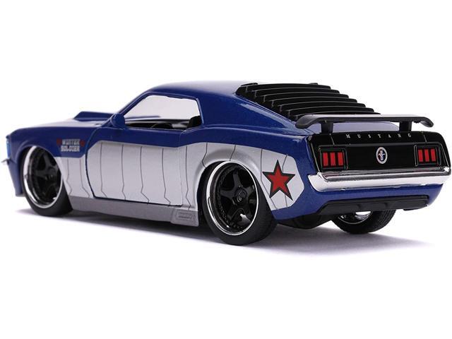 1970 Ford Mustang Boss Blue Metallic & Silver 'Winter Soldier' 'Avengers' 'Marvel' Series 1/32 Diecast Model Car by Jada