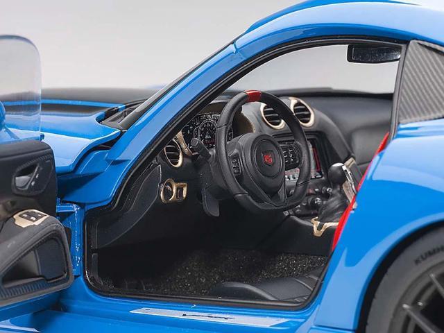 2017 Dodge Viper ACR Competition Blue with Black Stripes 1/18 Model Car by Autoart