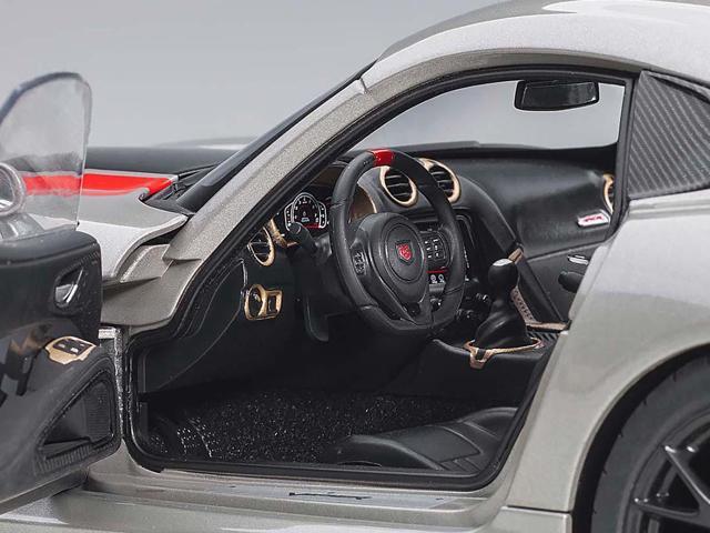 2017 Dodge Viper ACR Billet Silver Metallic with Black and Red Stripes 1/18 Model Car by Autoart