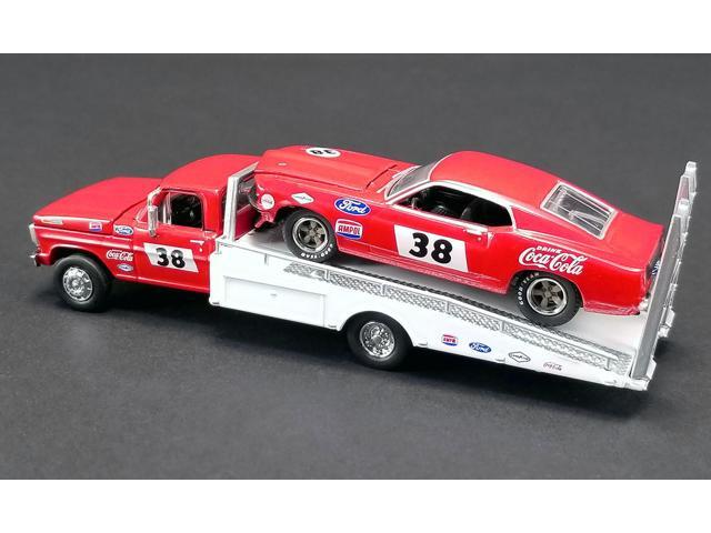 Ford F-350 Ramp Truck #38 & 1969 Ford Mustang T/A #38 Coca-Cola Allan Moffat 1/64 Diecast Model Cars Greenlight for ACME