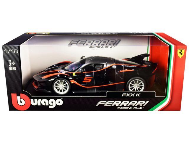 Ferrari FXX-K #5 Fu Songyang Black with Gray Top and Orange Stripes 1/18 Diecast Model Car by Bburago