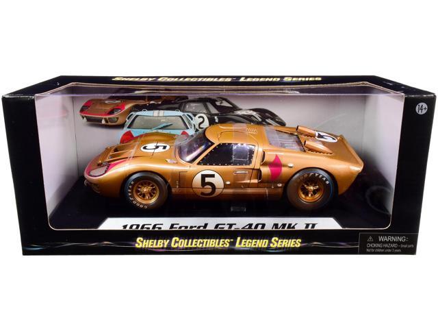 1966 Ford GT-40 MK II #5 Gold After Race (Dirty Version) 1/18 Diecast Model Car by Shelby Collectibles