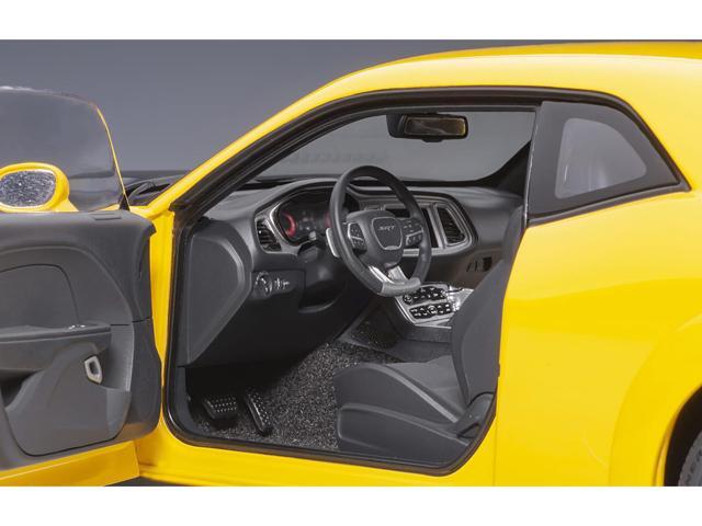 Dodge Challenger SRT Hellcat Widebody Yellow Jacket with Satin Black Hood 1/18 Model Car by Autoart