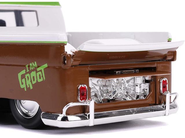 1963 Volkswagen Bus Pickup Truck with Groot Diecast Figurine 'Guardians of the Galaxy' 'Marvel' Series 1/24 Diecast Model Car by Jada