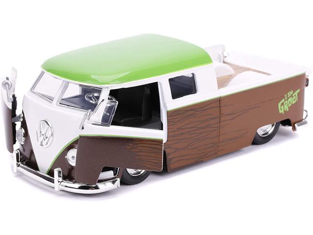 1963 Volkswagen Bus Pickup Truck with Groot Diecast Figurine 'Guardians of the Galaxy' 'Marvel' Series 1/24 Diecast Model Car by Jada
