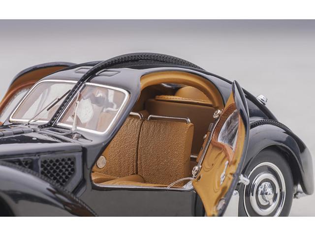 1938 Bugatti Type 57SC Atlantic with Disc Wheels Black 1/43 Diecast Model Car by Autoart