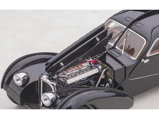 1938 Bugatti Type 57SC Atlantic with Disc Wheels Black 1/43 Diecast Model Car by Autoart