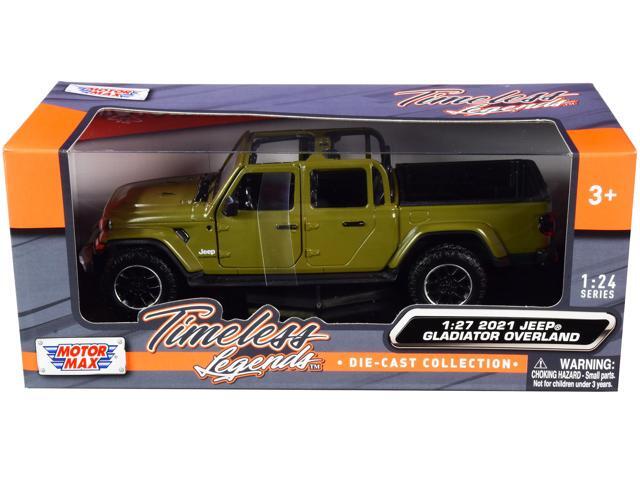 2021 Jeep Gladiator Overland (Open Top) Pickup Truck Matt Green 1/24-1/27 Diecast Model Car by Motormax
