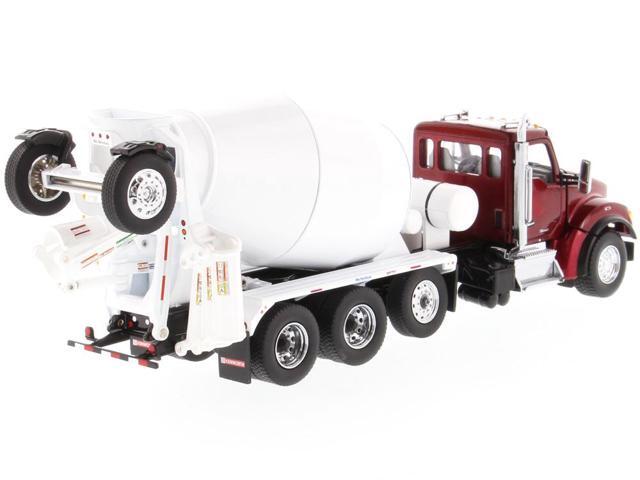 Kenworth T880 SFFA with McNeilus Bridgemaster Mixer Truck Radiant Red and White 1/50 Diecast Model by Diecast Masters