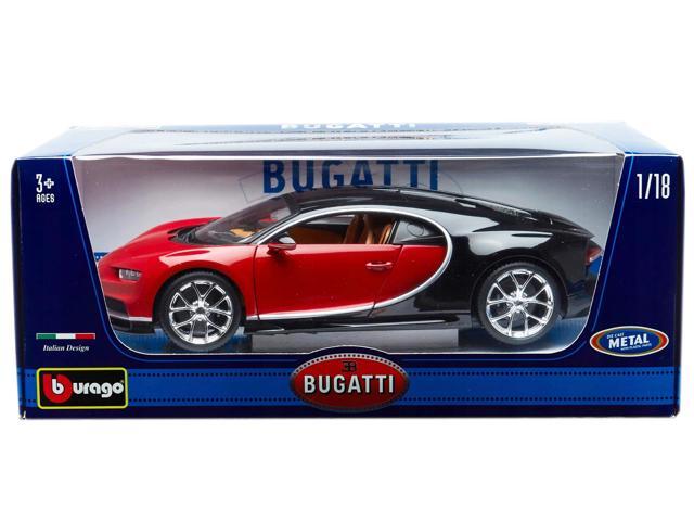 2016 Bugatti Chiron Red with Black 1/18 Diecast Model Car by Bburago