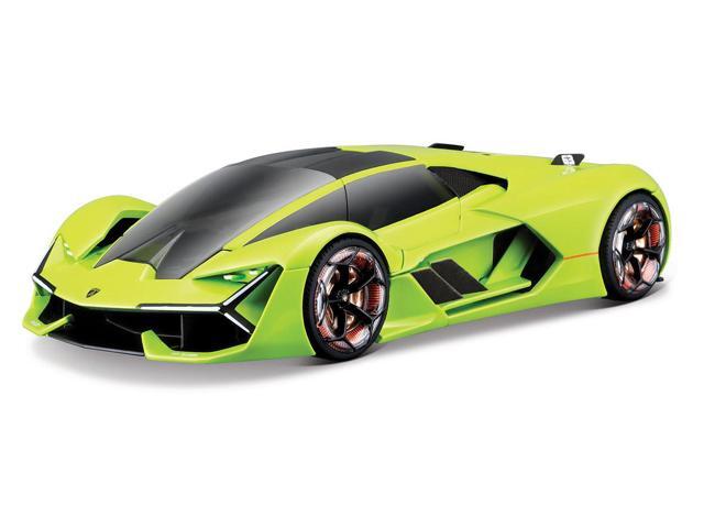 Lamborghini Terzo Millennio Lime Green with Black Top and Carbon Accents 1/24 Diecast Model Car by Bburago