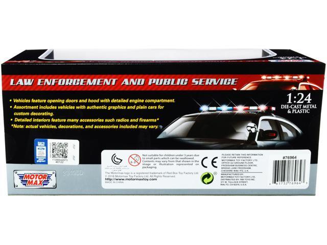 2015 Ford Police Interceptor Utility 'San Gabriel Police' (California) Black and White 1/24 Diecast Model Car by Motormax