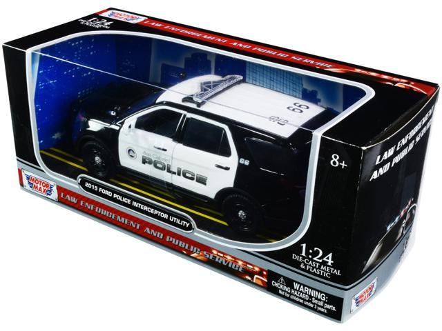 2015 Ford Police Interceptor Utility 'San Gabriel Police' (California) Black and White 1/24 Diecast Model Car by Motormax