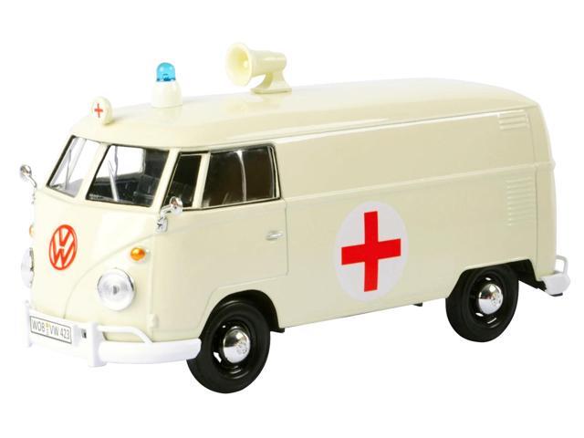Volkswagen Type 2 (T1) Ambulance Cream 1/24 Diecast Model Car by Motormax