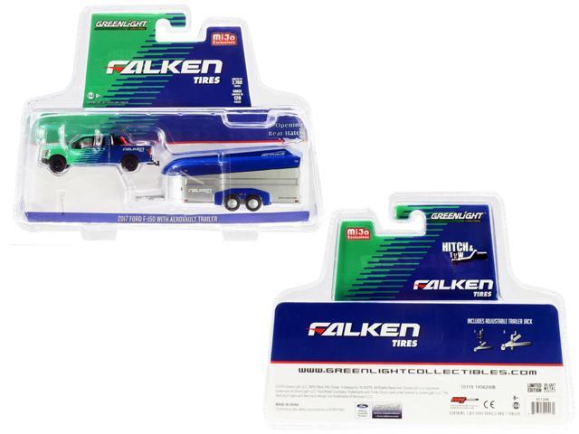 2017 Ford F-150 Pickup Truck & Aerovault Trailer 'Falken Tires' Ltd Ed to 2,760 pcs 1/64 Diecast Model Car by Greenlight