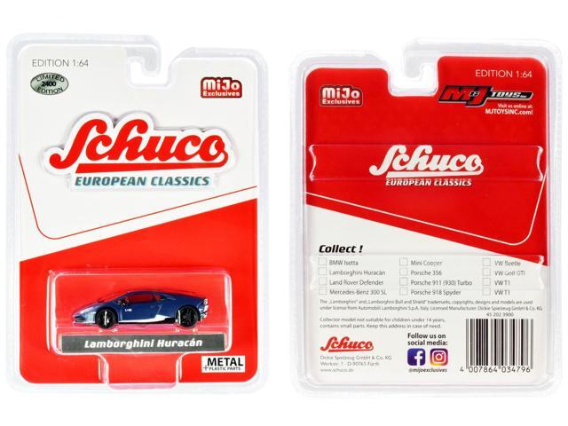 Lamborghini Huracan Matt Dark Blue with White Stripes 'European Classics' Limited Edition to 2400 pieces Worldwide 1/64 Diecast Model Car by Schuco