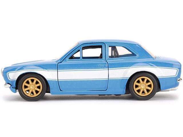 Brian's Ford Escort Light Blue with White Stripes 'Fast & Furious' Movie 1/32 Diecast Model Car by Jada