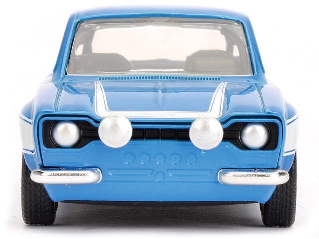 Brian's Ford Escort Light Blue with White Stripes 'Fast & Furious' Movie 1/32 Diecast Model Car by Jada