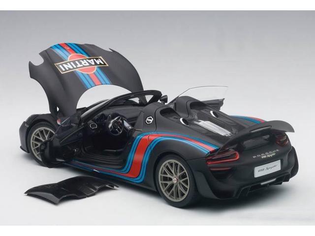 Porsche 918 Spyder Weissach Package Black/ Martini Livery #15 1/18 Model Car by Autoart