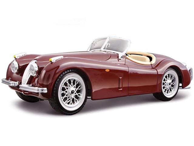 1951 Jaguar XK 120 Roadster Burgundy 1/24 Diecast Model Car by Bburago