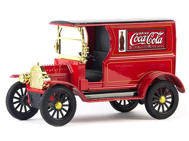 1917 Ford Model T Cargo Van 'Coca-Cola' Red with Black Top 1/24 Diecast Model Car by Motorcity Classics
