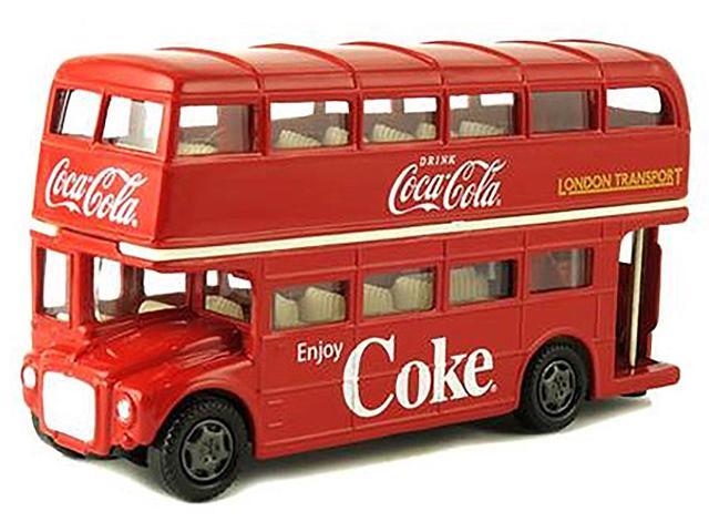 1960 Routemaster London Double Decker Bus Red 'Coca-Cola' 1/64 Diecast Model by Motorcity Classics