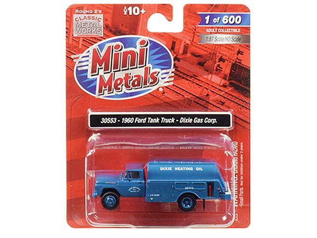 1960 Ford Tank Truck 'Dixie Gas Corp.' Blue 1/87 (HO) Scale Model by Classic Metal Works