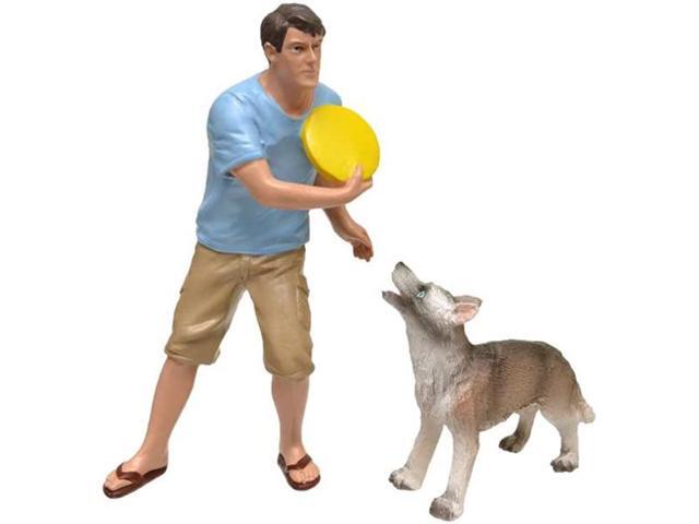 Man and Dog 2 Piece Figure Set For 1:18 Scale Models by American Diorama