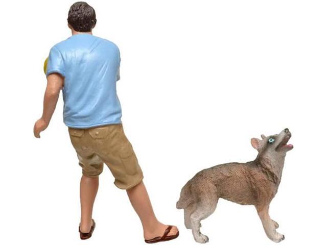 Man and Dog 2 Piece Figure Set For 1:18 Scale Models by American Diorama