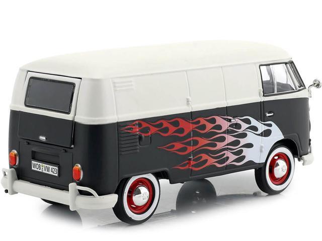 Volkswagen Type 2 (T1) Delivery Van with Flames 1/24 Diecast Car Model by Motormax