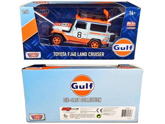 Toyota FJ40 Land Cruiser #8 'Gulf Oil' White Limited Edition to 2,400 pieces Worldwide 1/24 Diecast Car by Motormax