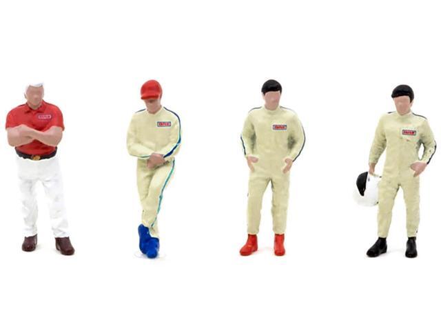 'Race Drivers' 4 Piece Diecast Figure Set 'BRE' for 1/64 Scale Models by Tarmac Works & American Diorama
