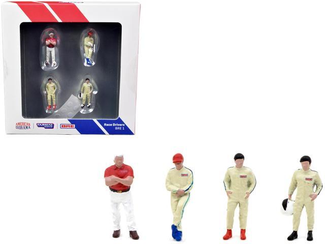 'Race Drivers' 4 Piece Diecast Figure Set 'BRE' for 1/64 Scale Models by Tarmac Works & American Diorama
