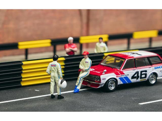 'Race Drivers' 4 Piece Diecast Figure Set 'BRE' for 1/64 Scale Models by Tarmac Works & American Diorama