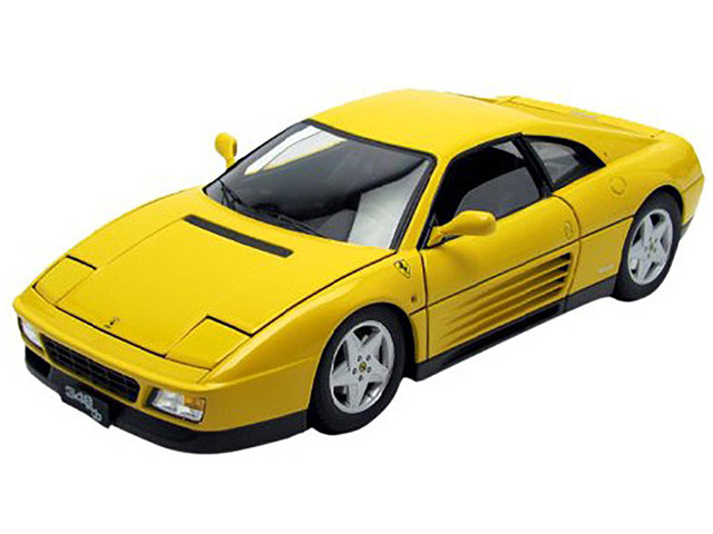 1989 Ferrari 348 TB Yellow Elite Edition 1/18 Diecast Car Model by Hotwheels