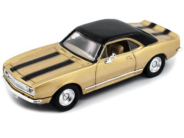 1967 Chevrolet Camaro Z-28 Gold with Black Stripes and Black Top 1/43 Diecast Model Car by Road Signature