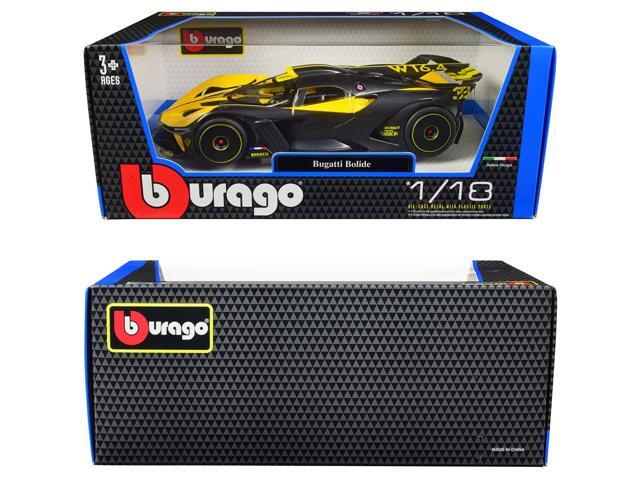 Bugatti Bolide Yellow and Carbon Gray 1/18 Diecast Model Car by Bburago