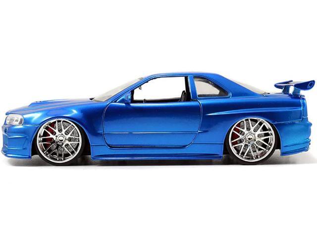 Brian's Nissan GTR Skyline R34 Blue 'Fast & Furious' Movie 1/24 Diecast Model Car by Jada