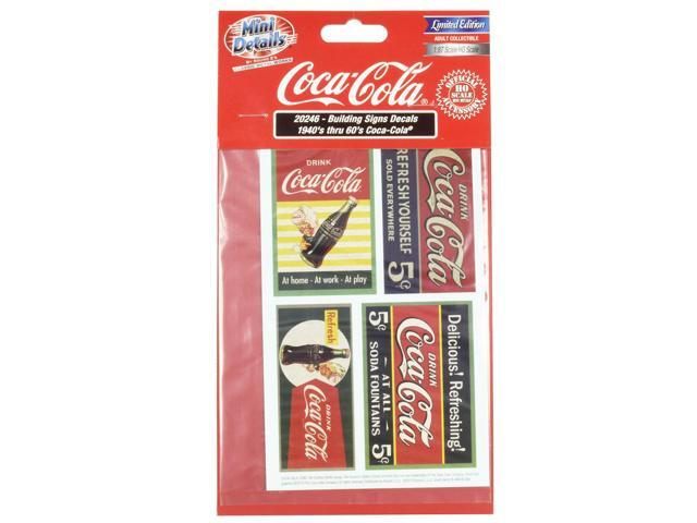 1940's Thru 1960's 'Coca-Cola' Building Signs Decals for 1/87 (HO) Scale Models by Classic Metal Works