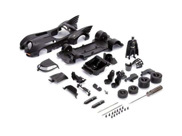 Model Kit Batmobile Matt Black with Batman Diecast Figurine 'Batman' (1989) Movie 'Build N' Collect' 1/24 Diecast Model Car by Jada