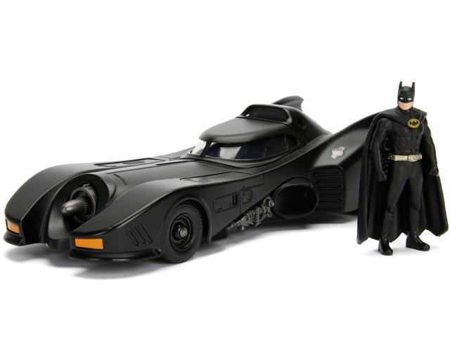 Model Kit Batmobile Matt Black with Batman Diecast Figurine 'Batman' (1989) Movie 'Build N' Collect' 1/24 Diecast Model Car by Jada
