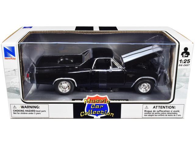 1970 Chevrolet El Camino SS Black with White Stripes 'Muscle Car Collection' 1/25 Diecast Model Car by New Ray