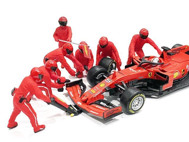 Formula One F1 Pit Crew 7 Figurine Set Team Red for 1/43 Scale Models by American Diorama