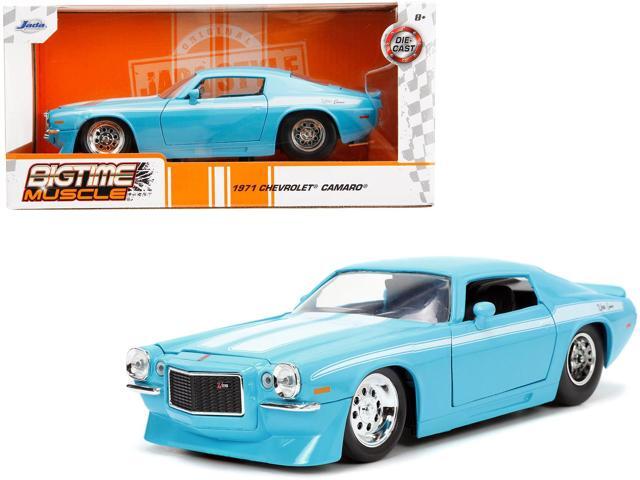 1971 Chevrolet Camaro Z/28 Light Blue With White Stripes 'Bigtime Muscle' Series 1/24 Diecast Model Car By Jada