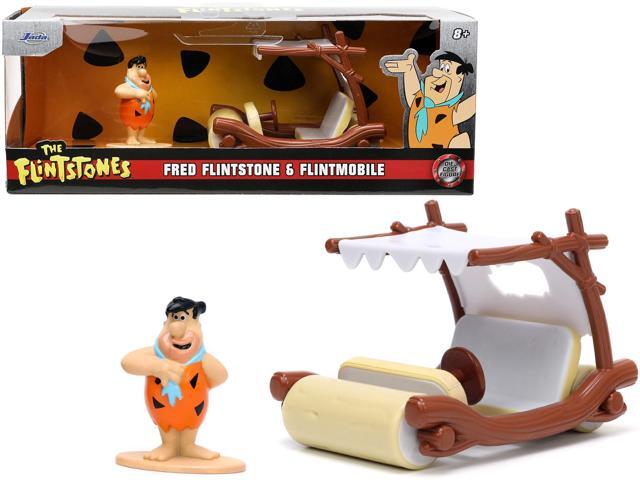 Flintmobile with Fred Flintstone Diecast Figurine 'The Flintstones' 'Hollywood Rides' Series 1/32 Diecast Model Car by Jada