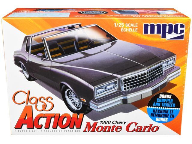 Skill 2 Model Kit 1980 Chevrolet Monte Carlo 'Class Action' With Motorcycle And Trailer (Skill 2) 1/25 Scale Model Car By Mpc