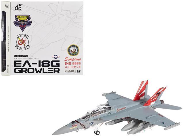 Boeing EA-18G Growler Aircraft 'VAQ-132 Scorpions' United States Navy 1/72 Diecast Model by JC Wings
